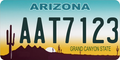 AZ license plate AAT7123
