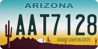 AZ license plate AAT7128