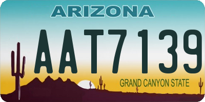 AZ license plate AAT7139