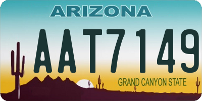 AZ license plate AAT7149