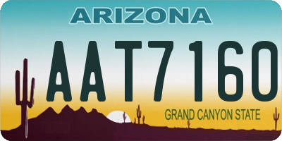 AZ license plate AAT7160