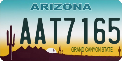 AZ license plate AAT7165