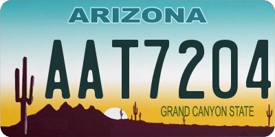 AZ license plate AAT7204