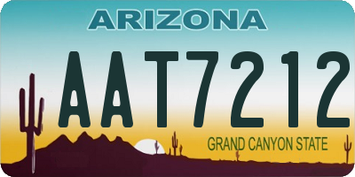 AZ license plate AAT7212