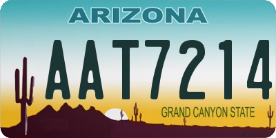 AZ license plate AAT7214