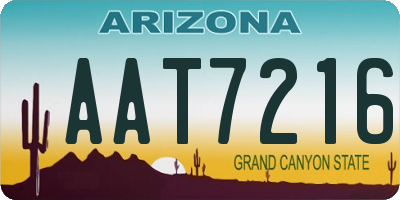 AZ license plate AAT7216