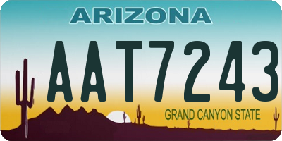 AZ license plate AAT7243