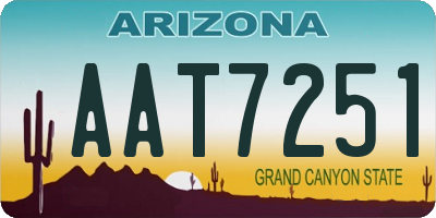 AZ license plate AAT7251