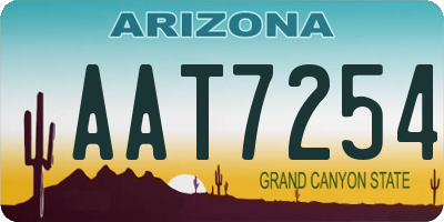 AZ license plate AAT7254