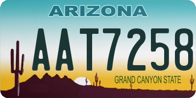 AZ license plate AAT7258
