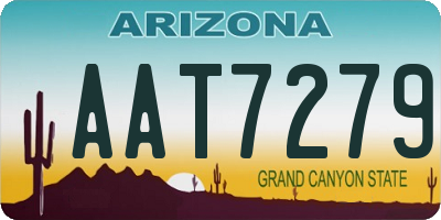 AZ license plate AAT7279