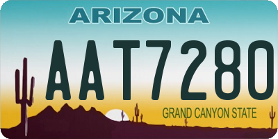 AZ license plate AAT7280