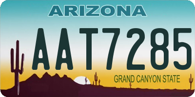 AZ license plate AAT7285