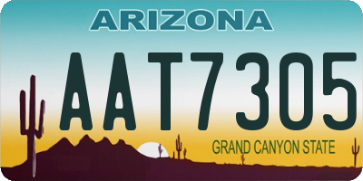 AZ license plate AAT7305
