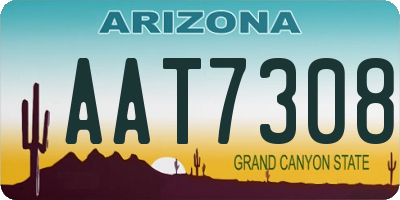AZ license plate AAT7308