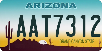 AZ license plate AAT7312