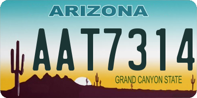 AZ license plate AAT7314