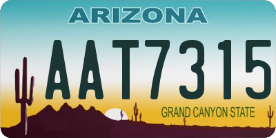 AZ license plate AAT7315
