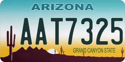 AZ license plate AAT7325