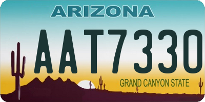 AZ license plate AAT7330