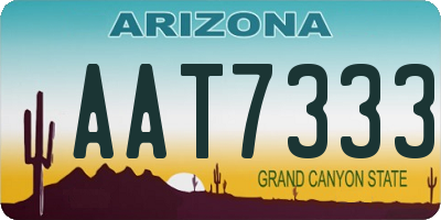 AZ license plate AAT7333