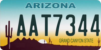 AZ license plate AAT7344