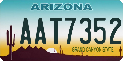 AZ license plate AAT7352