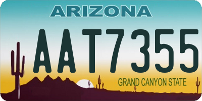 AZ license plate AAT7355