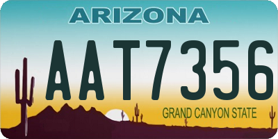 AZ license plate AAT7356