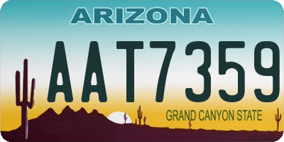 AZ license plate AAT7359