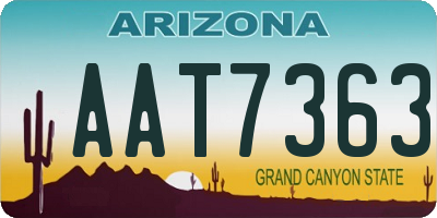 AZ license plate AAT7363