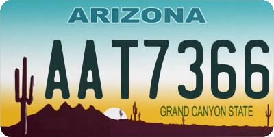 AZ license plate AAT7366