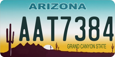 AZ license plate AAT7384