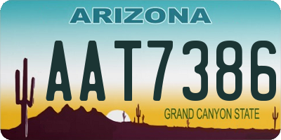 AZ license plate AAT7386