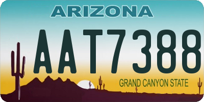 AZ license plate AAT7388