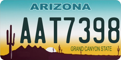 AZ license plate AAT7398