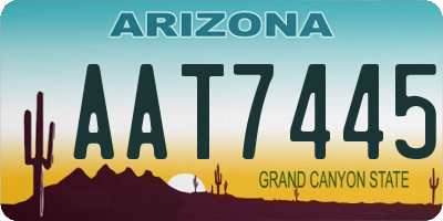 AZ license plate AAT7445