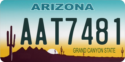 AZ license plate AAT7481