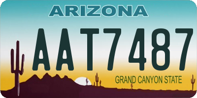 AZ license plate AAT7487