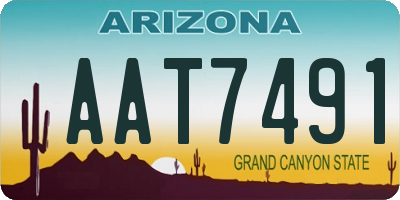AZ license plate AAT7491