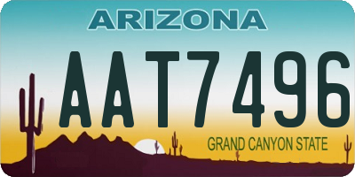AZ license plate AAT7496
