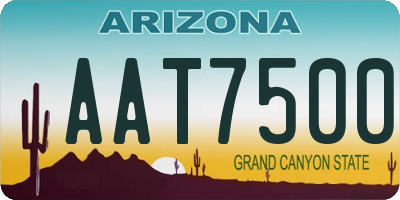 AZ license plate AAT7500