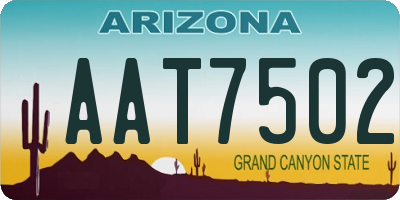 AZ license plate AAT7502