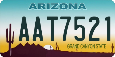 AZ license plate AAT7521