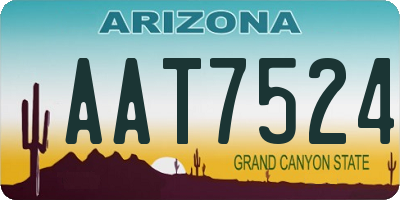 AZ license plate AAT7524
