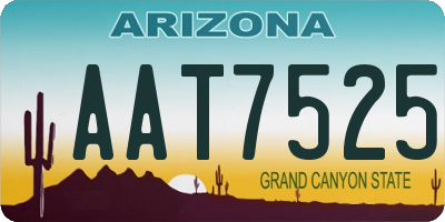 AZ license plate AAT7525