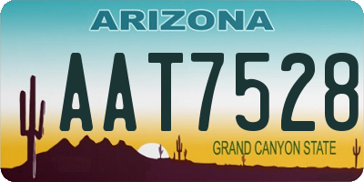 AZ license plate AAT7528