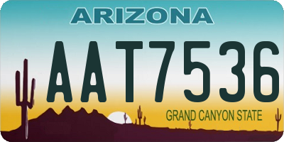 AZ license plate AAT7536