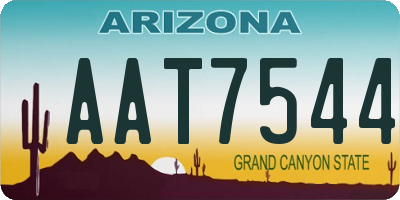 AZ license plate AAT7544