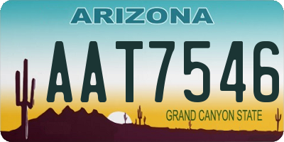 AZ license plate AAT7546